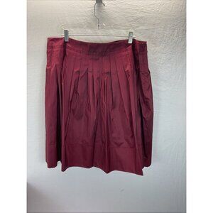 NEW Talbots Burgundy pleated Taffeta midi Holiday Skirt 18W formal party coctail